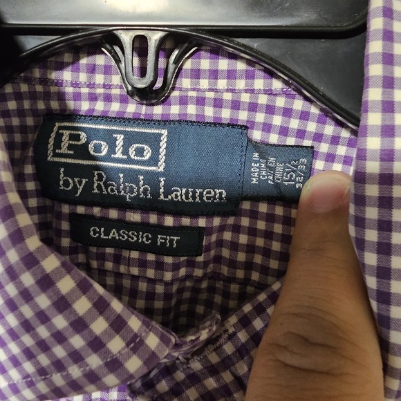 Polo Ralph Lauren‎ Shirt Mens 15.5-32-33 Purple Check Long Sleeve Button Up - Picture 2 of 8